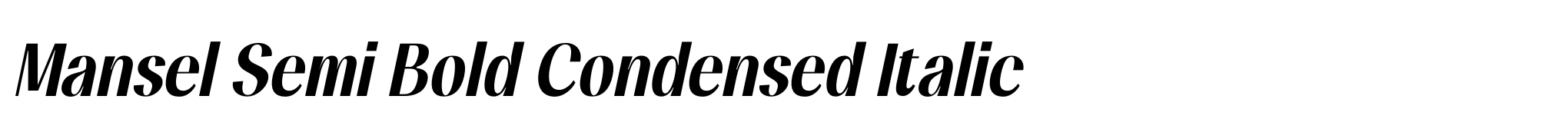 Mansel Semi Bold Condensed Italic image